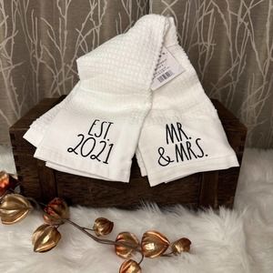 RAE DUNN FARMHOUSE HOME KITCHEN BRIDE GROOM 2021 WEDDING NEWLYWED CLEAN WASH RD